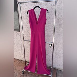 Lulus think out loud floor length pink backless jump suit